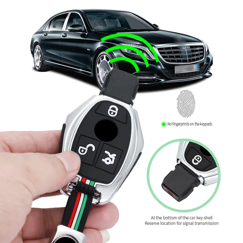 GPRGIT Zinc Alloy Car Key Case Shell for Mercedes-Benz A B R G Class GLK GLA GLC GLR W204 W210 W176 W202 W463 Remote Keyless