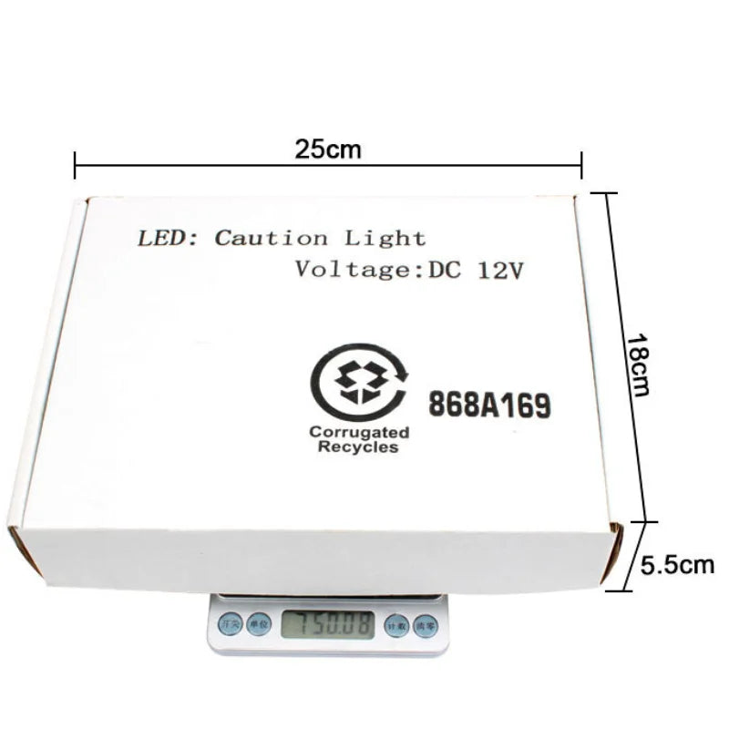 GPRGIT Wireless Remote 12V LED Grille Flash Light - 16 Modes Strobe - 12-24V, 8W, IP65, ABS+PMMA, Remote Control