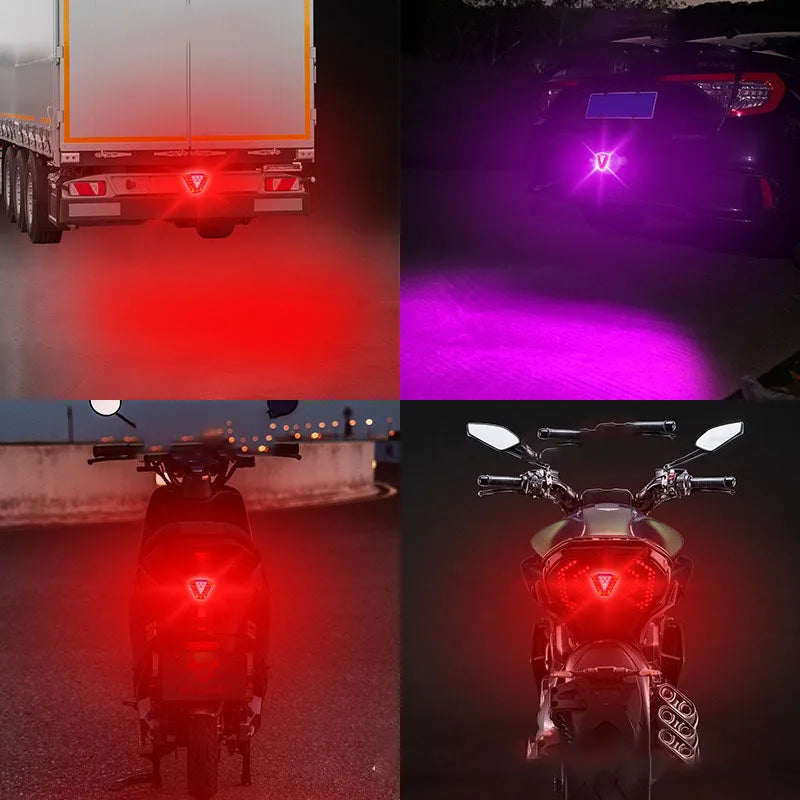 GPRGIT 12V RGB Chasing Dynamic Brake Light 33W Safety Triangle Warning Lamp Universal Car