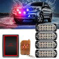 8-Piece LED Strobe Grille Light Strip Red/Blue with Remote, Model XA9212T-4