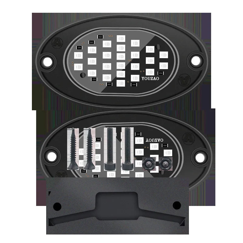GPRGIT High Bright Multicolor Waterproof IP68 Rock Neon Light - Truck Offroad ATV - IP68, APP Control, 12V, 2W, 24 LEDs, Underbody