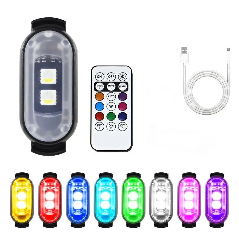 GPRGIT Universal LED Warning Strobe Light Mini Signal Light - 7 Colors - 3V, 5W, Remote Control, Vehicle/Bike/Motorcycle