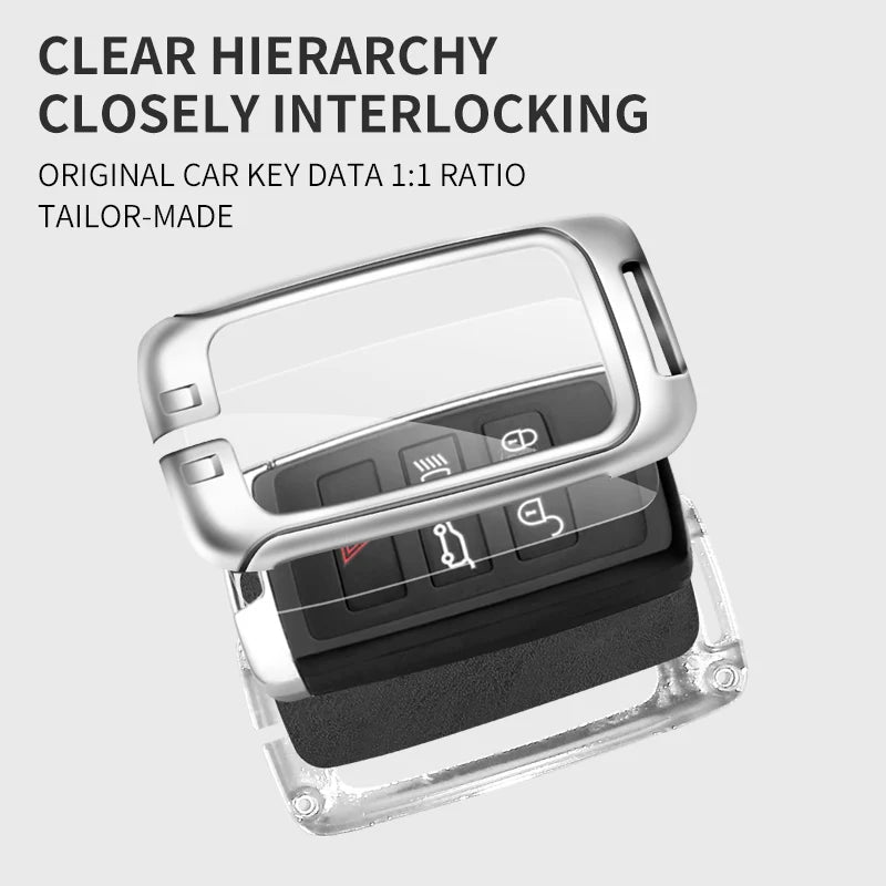 GPRGIT Zinc Alloy Car Key Bag Cover for Land Rover Defender 2021 2022 2023 2024