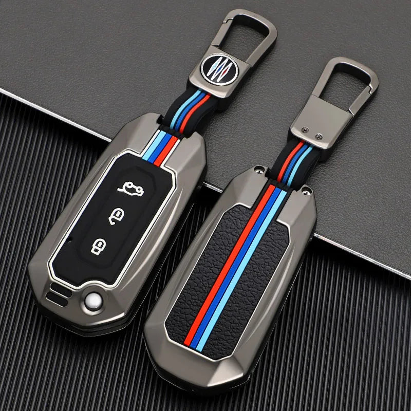 GPRGIT Car Folding Remote Key Protector Fob Accessories for Ford Mondeo Galaxy Focus S-Max C-Max Ranger Transit ST Metal Keychain