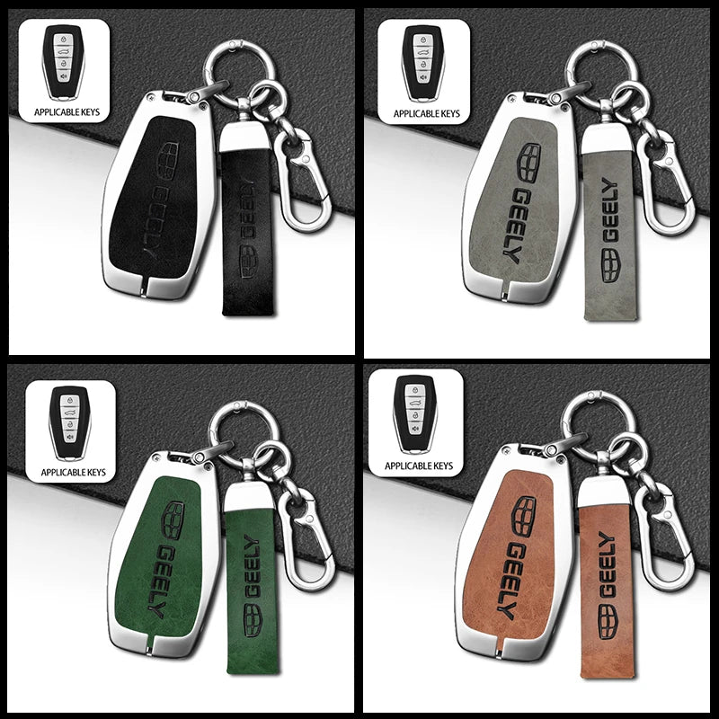 GPRGIT Car Key Case Cover for Geely Coolray Atlas Boyue NL3 Emgrand SUV GT GC9 Borui Azkarra Haoyue L Monjaro L Tugella Xingyue Haoyue