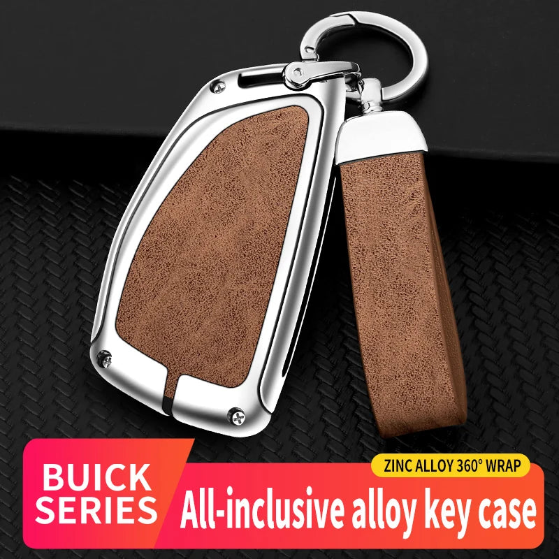 GPRGIT Zinc Alloy Leather Car Key Case for Chevrolet Tahoe Suburban GMC Yukon Buick ENVISION S Plus Avenir 2020 2021 2022 2023