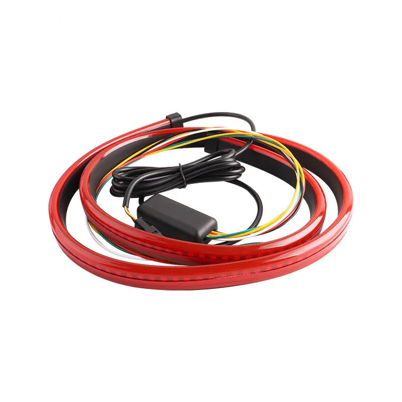 GPRGIT 90cm 1M RGB Red Flashing LED Third Brake Light High Mount Brake Lights Strip For Car Trunk