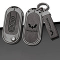 GPRGIT Flip Folding Zinc Alloy Leather Car Key Case Cover for Wu Ling Hong Guang MINI Gameboy Protector Keyless Keychain Accessories