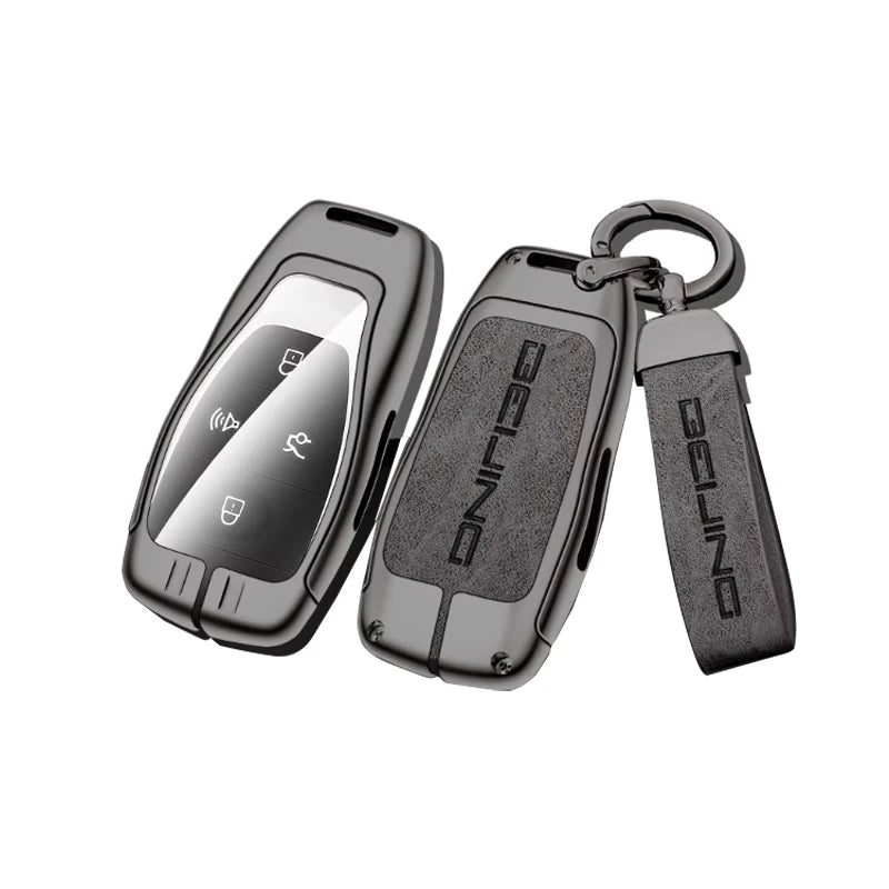 GPRGIT Zinc Alloy Leather Remote Car Key Case Cover Shell for BEIJING X7 EX3 U5 EU5 U7 BJ 40 BJ 80