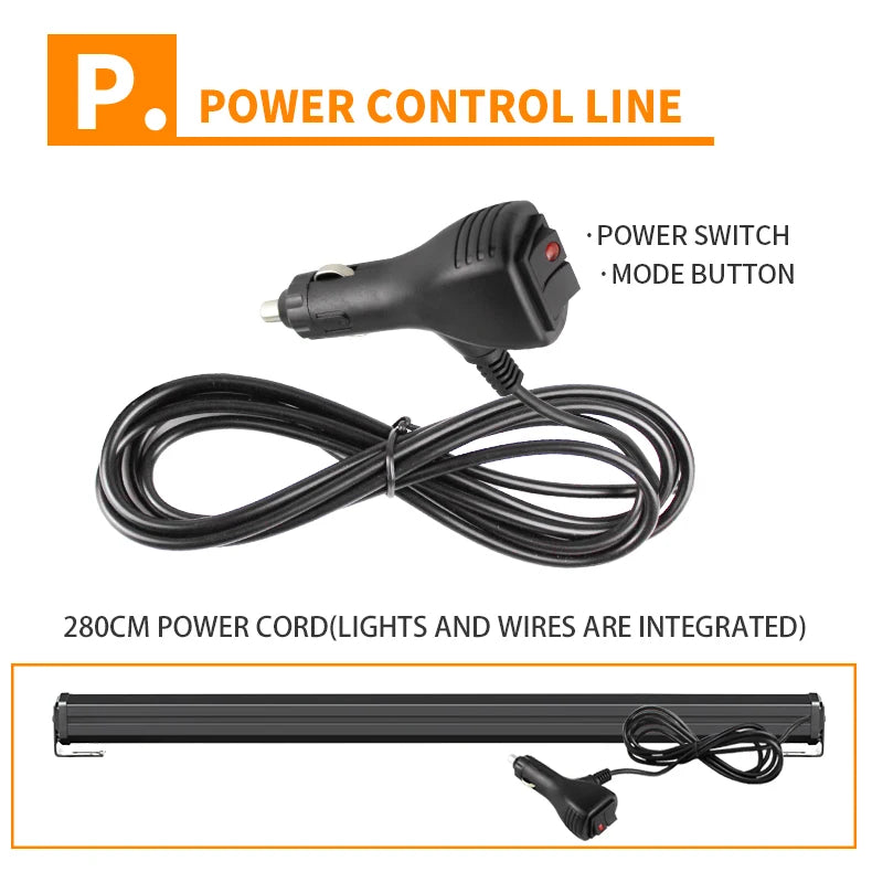 12V 24V Truck Car LED Flashing Lights Bar Emergency Flash LED Warning Strobe Lights with Magnet Bracket