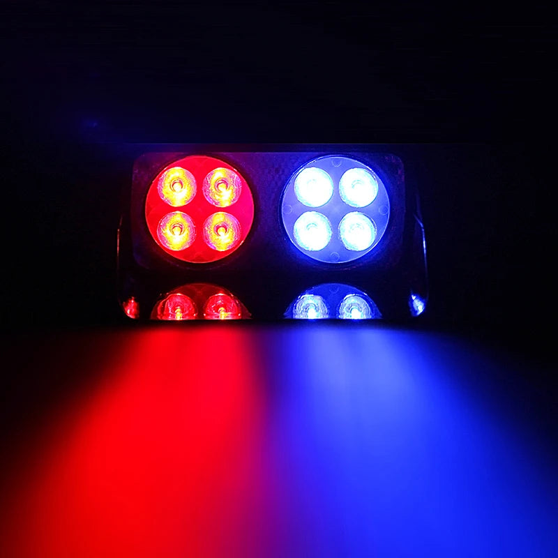 New Car Windshield S8 LED Warning Light Red Blue Strobe Lights Emergency Suction Cup 12V IP65 Waterproof Universal Fitment