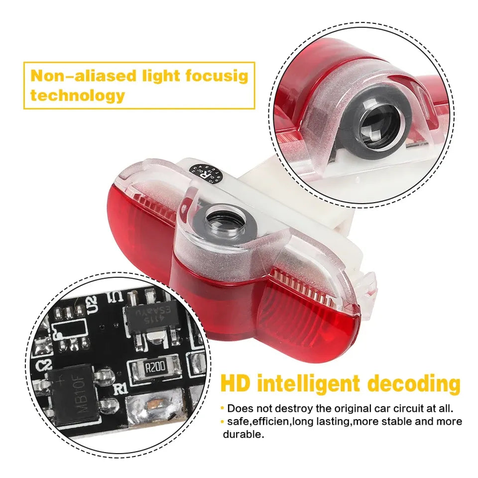 GPRGIT LED Car Door Welcome Warning Lamp Ghost Shadow Decoration Light for Ford Galaxy MA6 2 Mondeo MK4 BA7 S-MAX MK1 Accessories