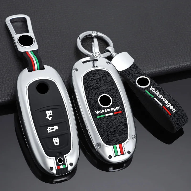 GPRGIT Zinc Alloy 3 Buttons Remote Key Shell Case Cover Smart Keychain for Volkswagen touareg 2001 2012 2013 2015 2016 Accessories
