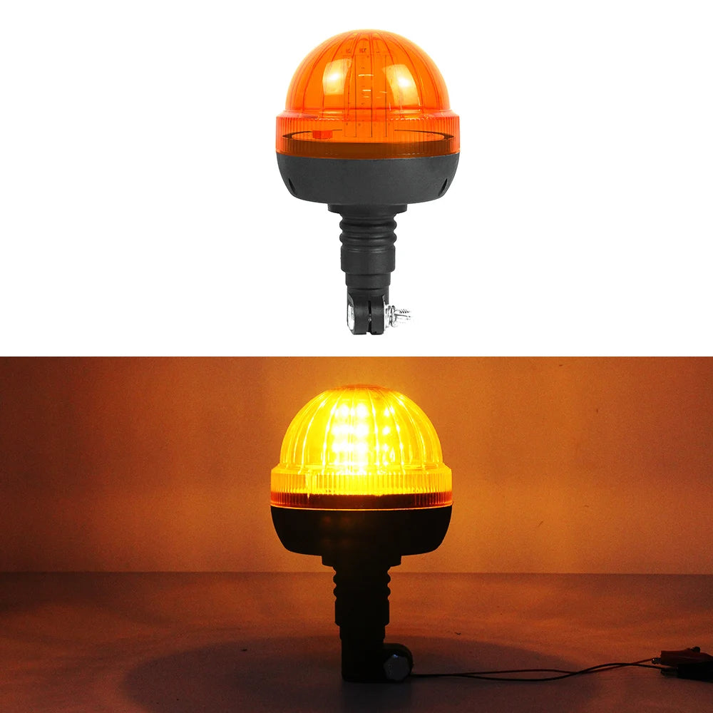 40w Led Beacon Light Waterproof Magnetic Mount Flexible Din Pole Tractor Light 12v 24v Flashing Amber Lights New Magnetic Mount