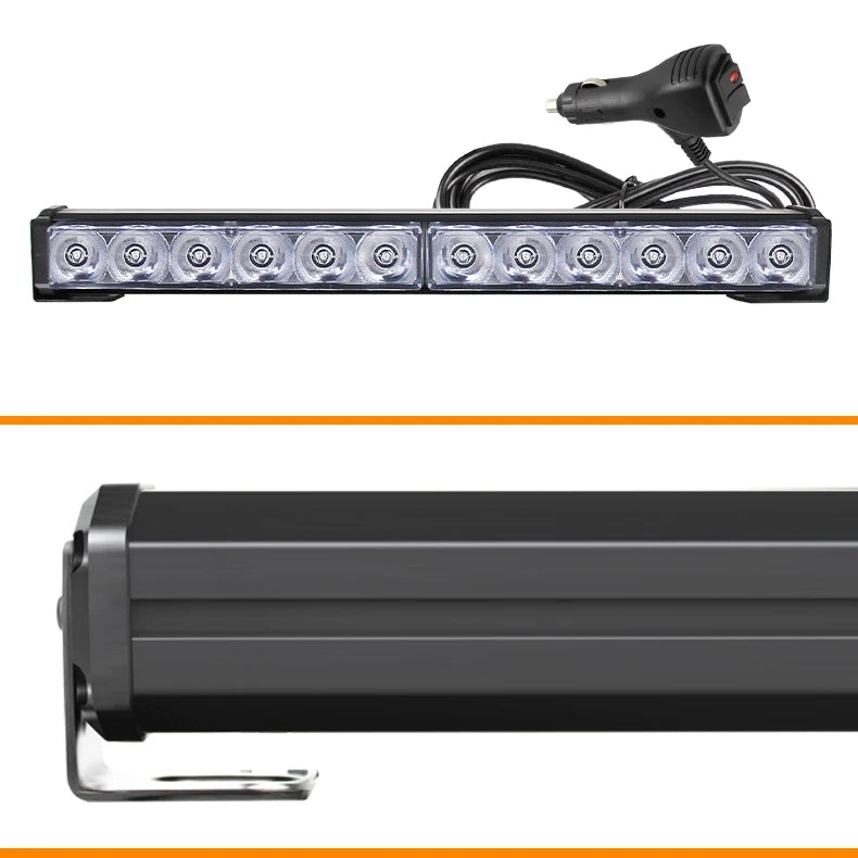 Automotive Led Strobe Warning Light Bar Dual Row 90w Car Truck Roof Drl Flashing Off Road Emergency Lamp 12v 24v