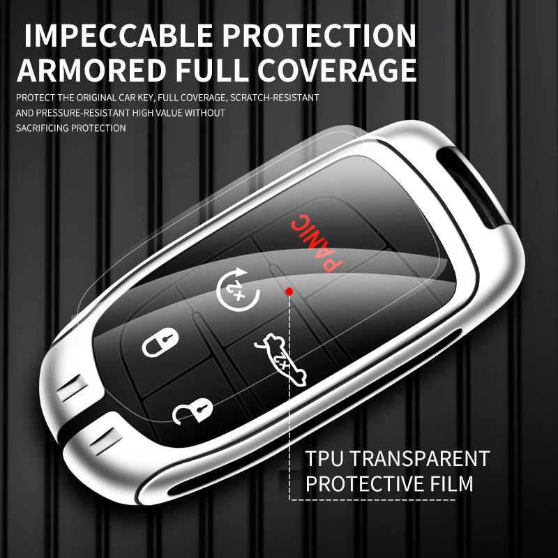 GPRGIT Zinc Alloy Leather Car Key Case Cover for Jeep Renegade Commander Grand WK2 KL Chrysler 200 300C Dodge Wrangler Auto Accessories