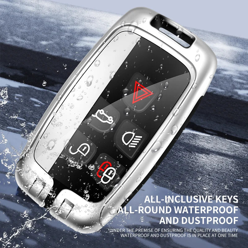 GPRGIT Remote Zinc Alloy Leather Car Logo Key Case Cover for Jaguar XF XJ XE XJL C-X16 X250 F-PACE LR4 X-TYPE Guitar E-PACE Accessories