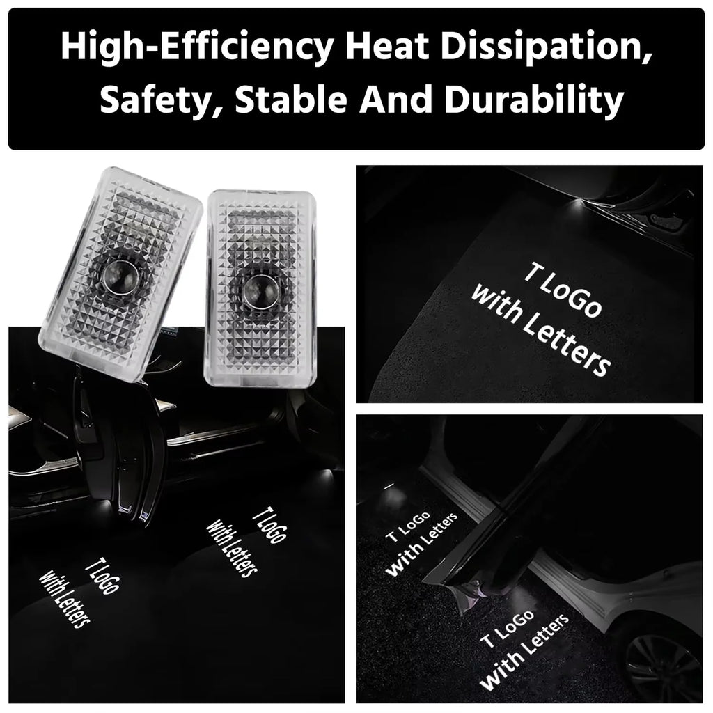 GPRGIT Car Door Logo Projector Light Welcome Courtesy Step Door Lamp for Tesla Model 3 Y S X