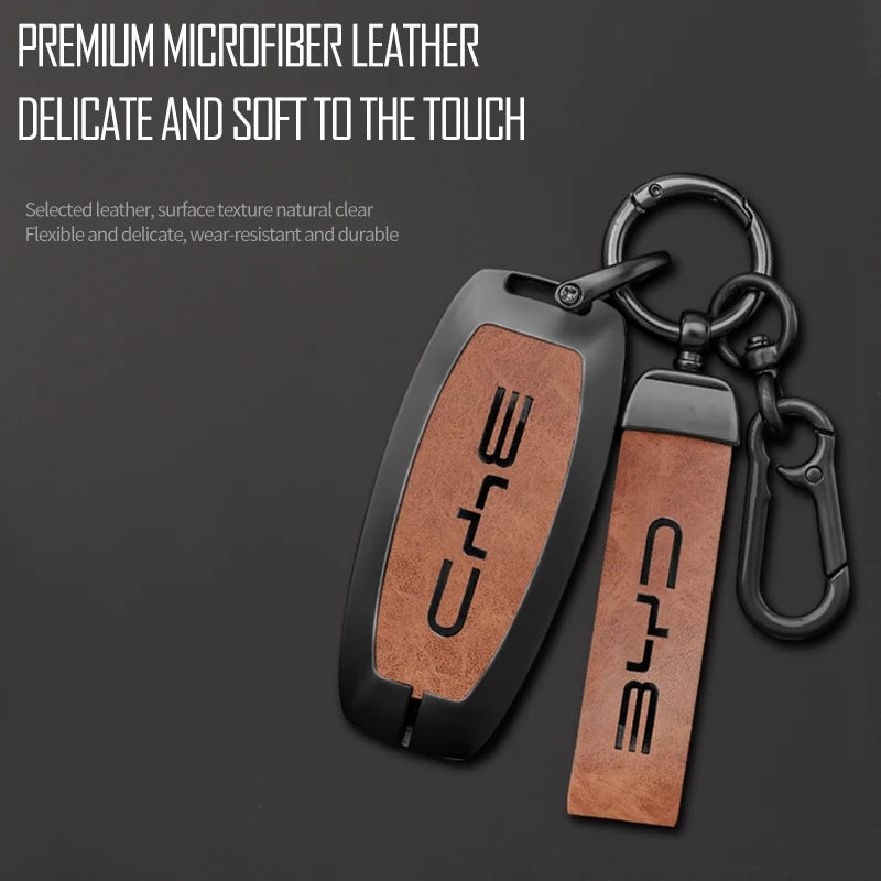 GPRGIT Leather Car Key Case Protector for BYD Qin Plus DM-i Atto 3 Han EV Dolphin Seal Tang E2 Song Plus