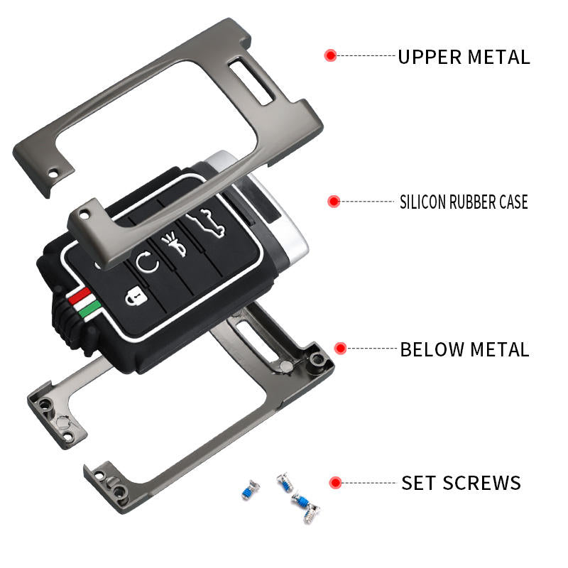 GPRGIT Zinc Alloy Car Key Case Protector Cover for Chevrolet Corvette C7, Cadillac CTS, ATS, CTS-V, XTS, SRX, Escalade