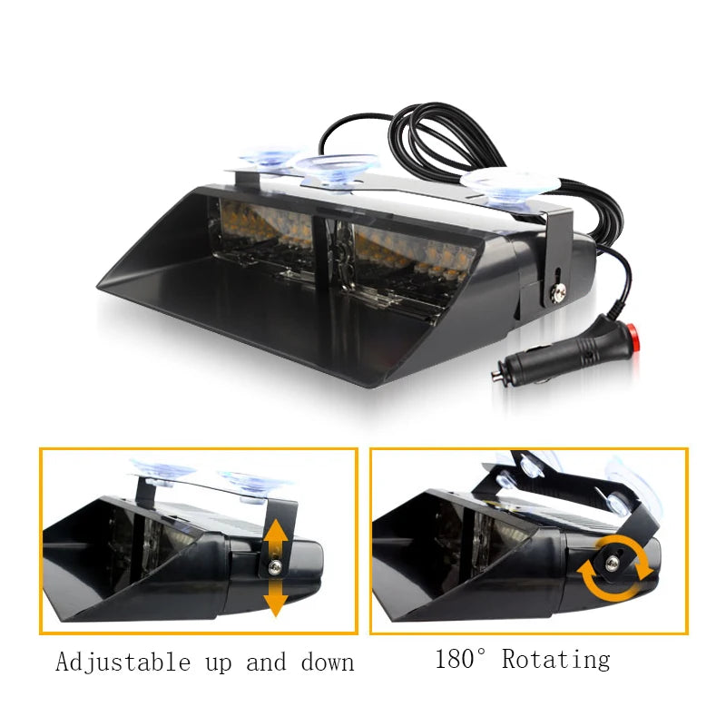 Automotive LED Warning Light Windshield Flashing Dash Light Emergency Strobe Light for Engineering Vehicles Trucks