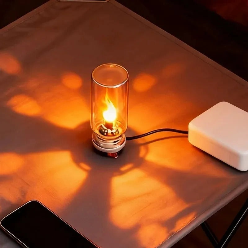 GPRGIT USB LED Flame Ambient Night Light for Car Interior Decoration - 5V, Flickering Candle Effect