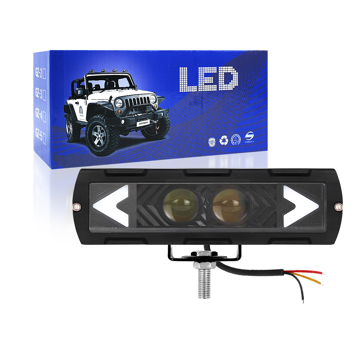 GPRGIT Car LED Working Lights Emergency Fog Driving Lamp 25W Spotlights LED Work Light for Offroad Motorcycle Trucks