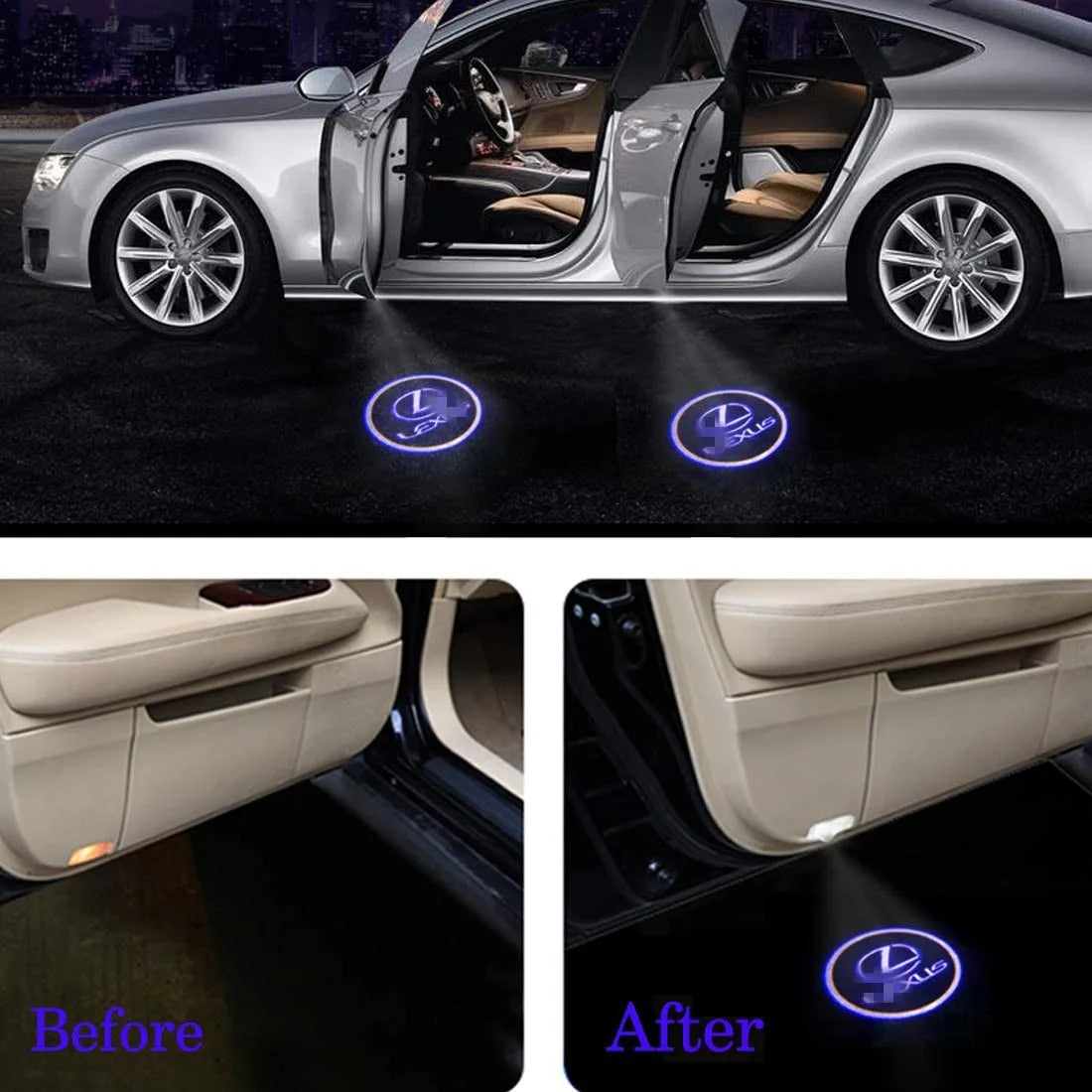 GPRGIT 12V 5W CE Plug and Play Ghost LED Car Door Projector Lamp for VW Passat Tiguan Sagitar