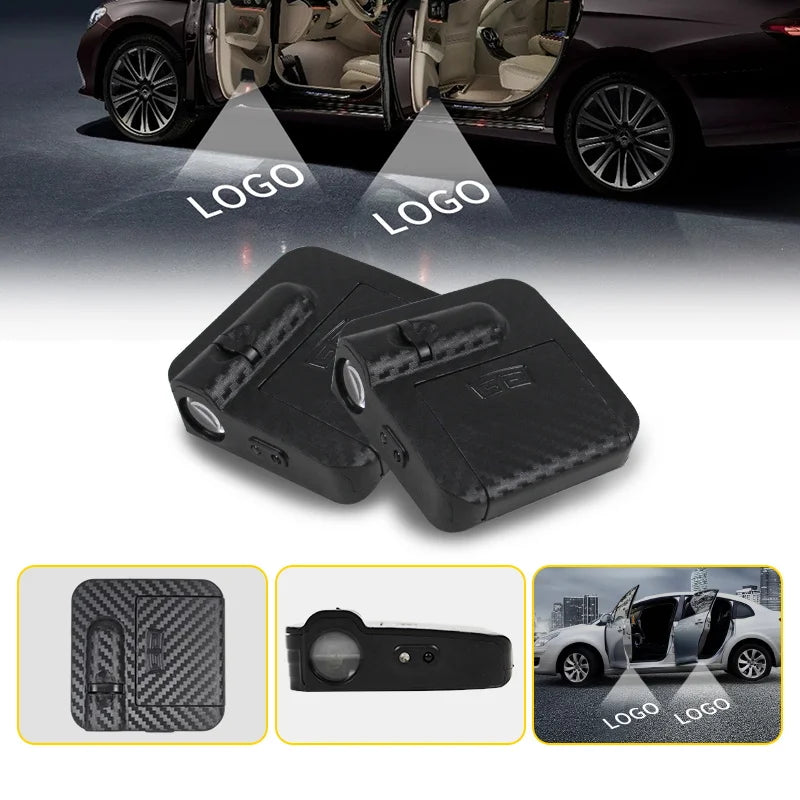 GPRGIT Wireless LED Car Door Welcome Logo Light Ghost Courtesy Projector Step Lights