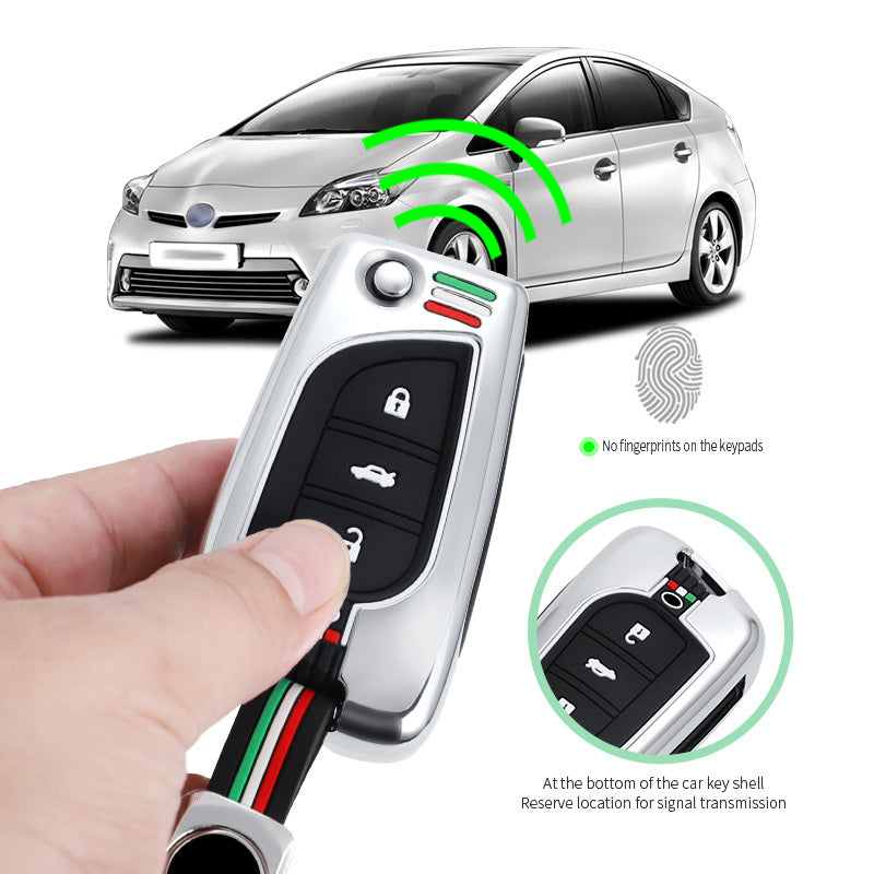 GPRGIT Zinc Alloy 2 3 4 Buttons Car Key Flip Case for Toyota Auris Corolla Avensis Verso Yaris Aygo Scion TC IM 2015 2016 Camry RAV4