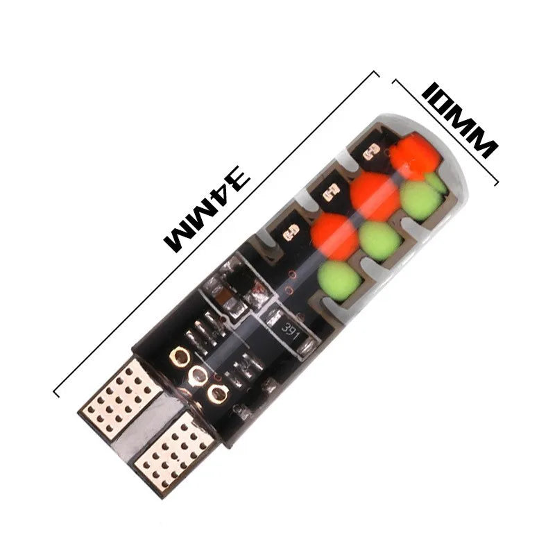 GPRGIT RGB LED T10 Canbus Bulbs for Car - Silicone Remote Control - 12V, 9W, RGB, Canbus, Remote Control