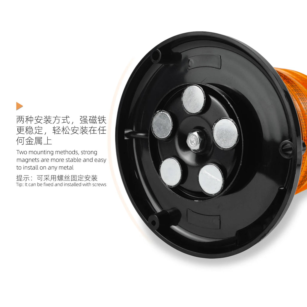 30W LED Rotating Amber Strobe Warning Light for Emergency Vehicles Forklift Truck Tractor Cars-Auto Exterior Lighting
