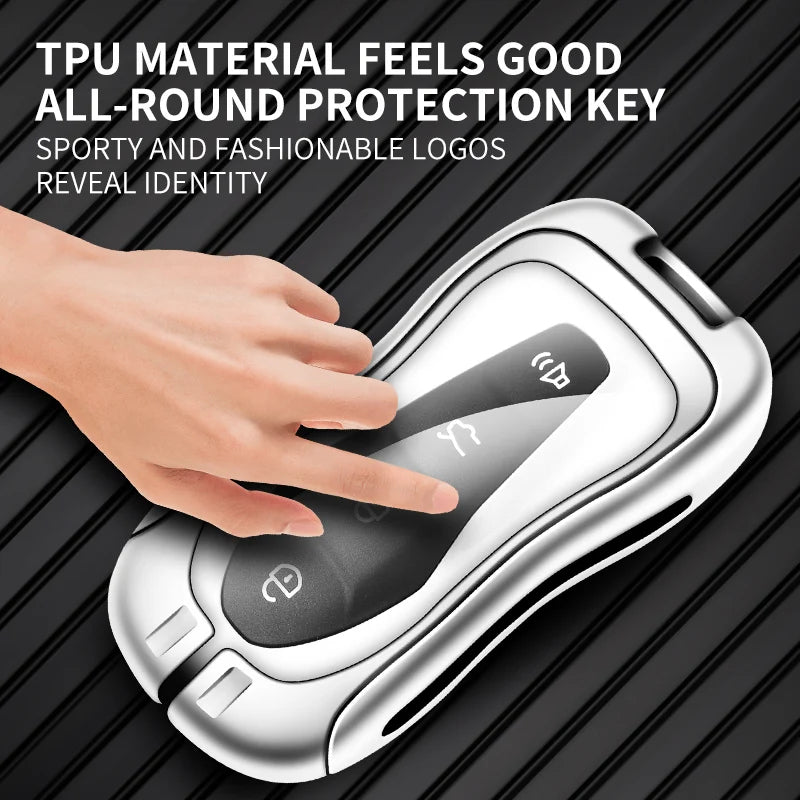 GPRGIT Zinc Alloy Leather Car Key Case Cover for Geely New Emgrand GS X6 Azkarra Tugella FY11 Atlas Pro SUV EC7 Protector Keychain