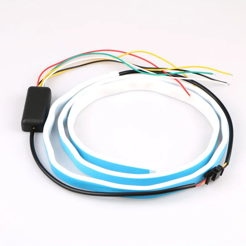 GPRGIT Ice Blue Red Yellow White LED Strip Lighting Rear Trunk Tail Light Dynamic Streamer Brake Turn Signal Reverse Warning Light 12V
