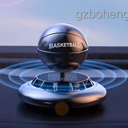 GPRGIT Solar Rotating Basketball Car Perfume Dashboard Ornament Metal