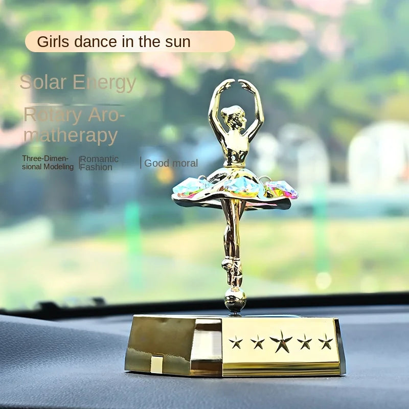 GPRGIT Solar-Powered Ballerina Dancing Car Perfume Ornament Metal