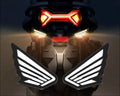 GPRGIT 12V Motorcycle LED Wing Eagle Eye Light IP67 Super Bright Brake Turn Signal