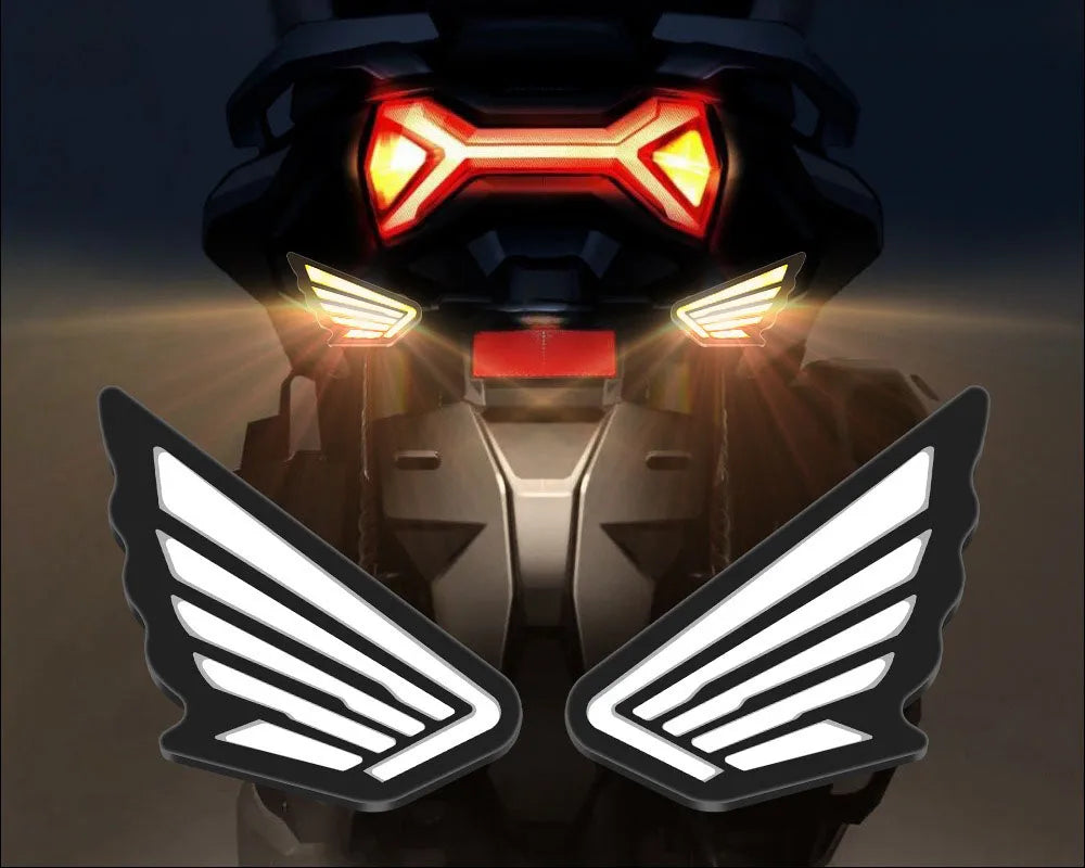 GPRGIT 12V Motorcycle LED Wing Eagle Eye Light IP67 Super Bright Brake Turn Signal