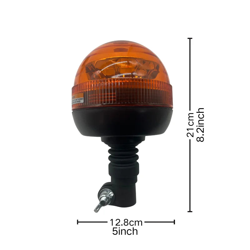 GPRGIT 12V/24V Amber LED Strobe Beacon Warning Light Flexible Mount Rotating Flashing