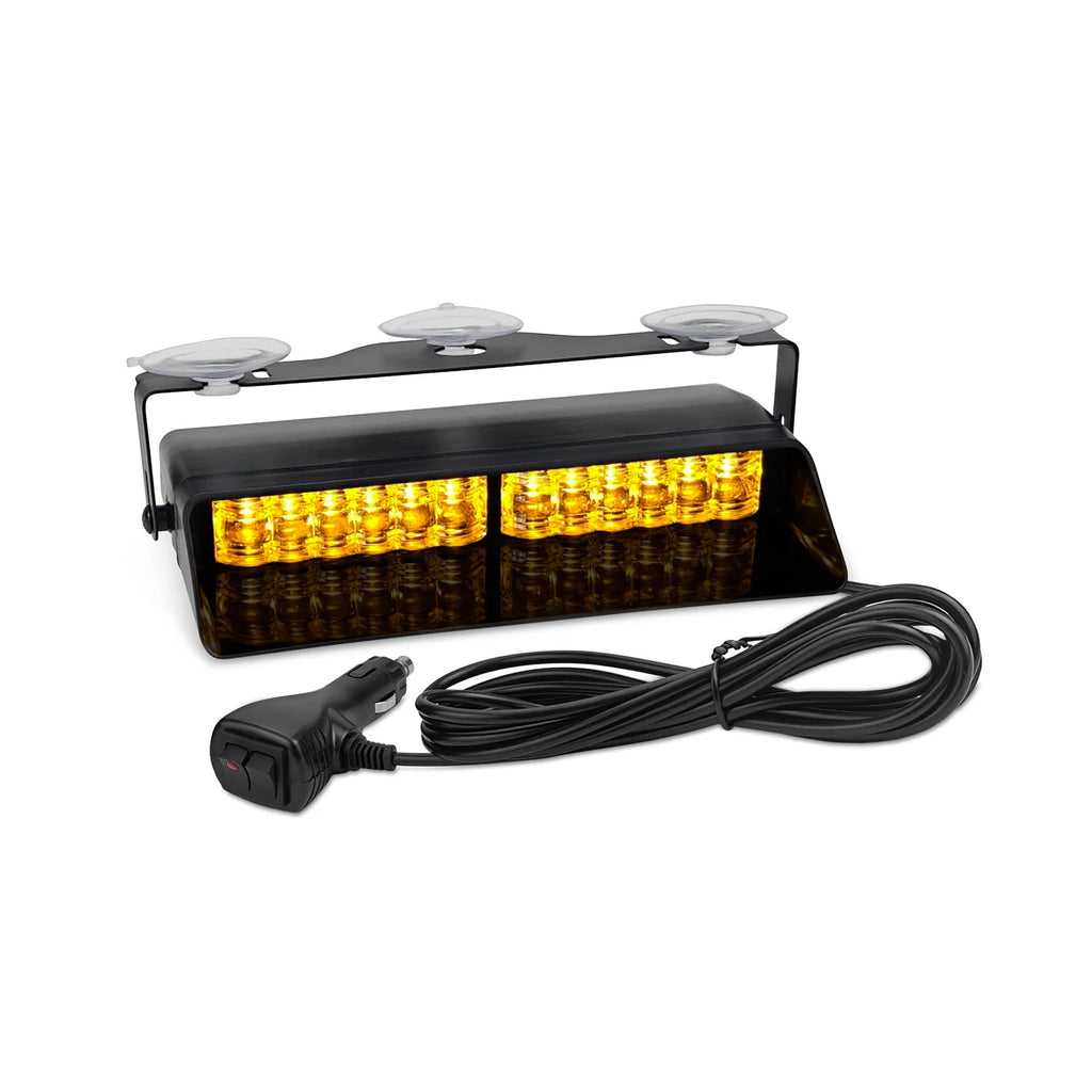 12 Volt Red & Blue LED Flash Strobe Warning Light Interior Car Dash Visor Light for Vehicle Emergency Auto Exterior Lighting