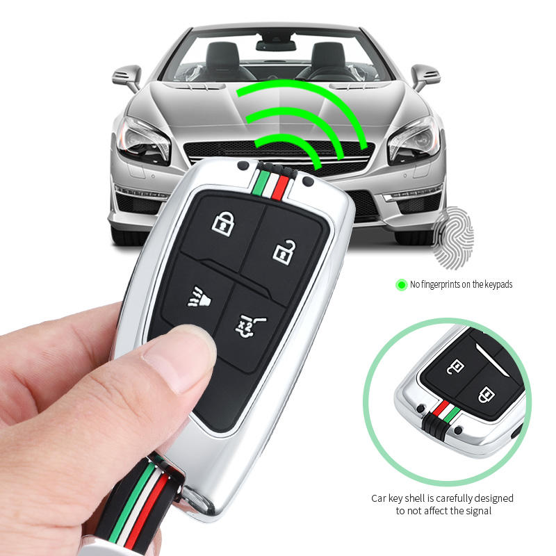 GPRGIT Zinc Alloy Car Key Cover Case for GMC Yukon, Chevrolet Tahoe/Suburban, Buick Envision S Plus/Avenir (2020-2023)