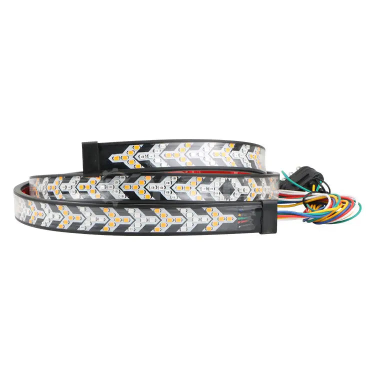 GPRGIT 12V-24V 1m 1.2m 1.5m 2m 2.4m Car Brake Turn Flexible LED Dual Rear Flash Red Truck Signal Tail Running Lamp Strip Warning Lights
