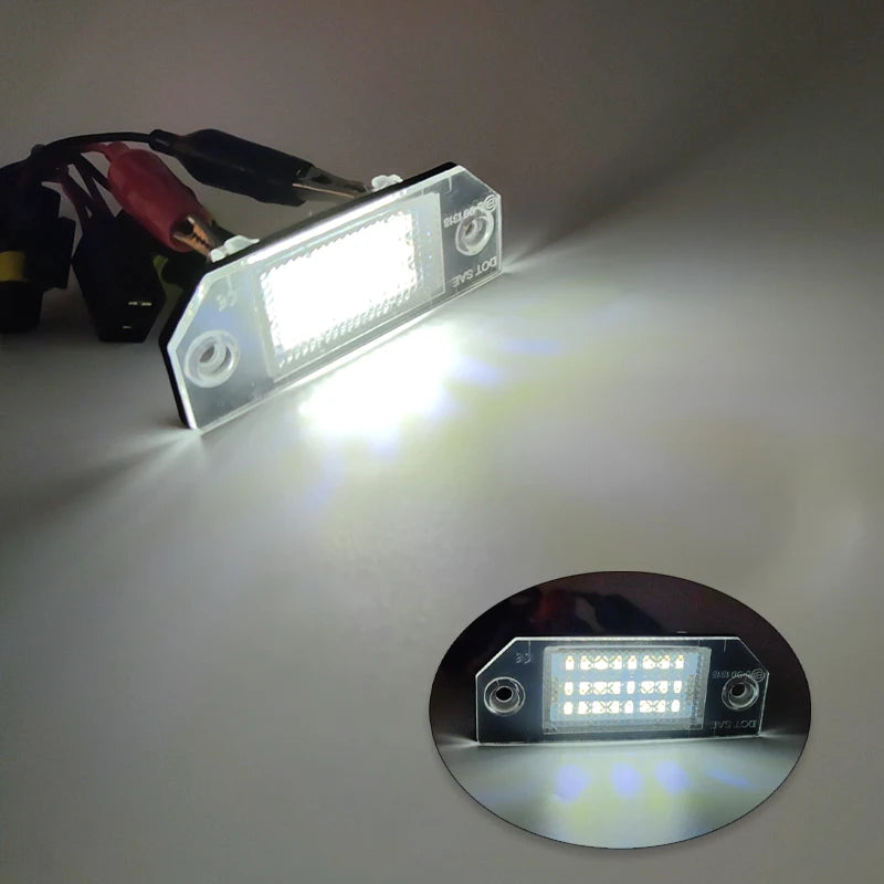 GPRGIT 2Pcs 12V LED License Plate Light for Ford Focus C-MAX MK2 03-08 6500K