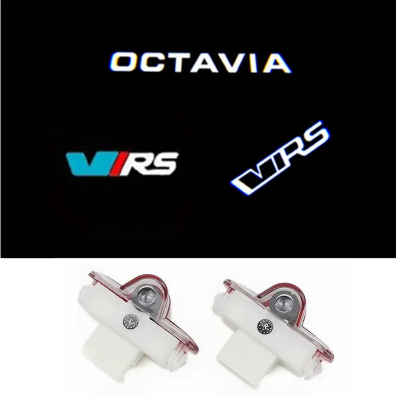 GPRGIT Car Door Welcome Light LED Ghost Projector Lamp for VRS Logo Octavia A5 2006-2013