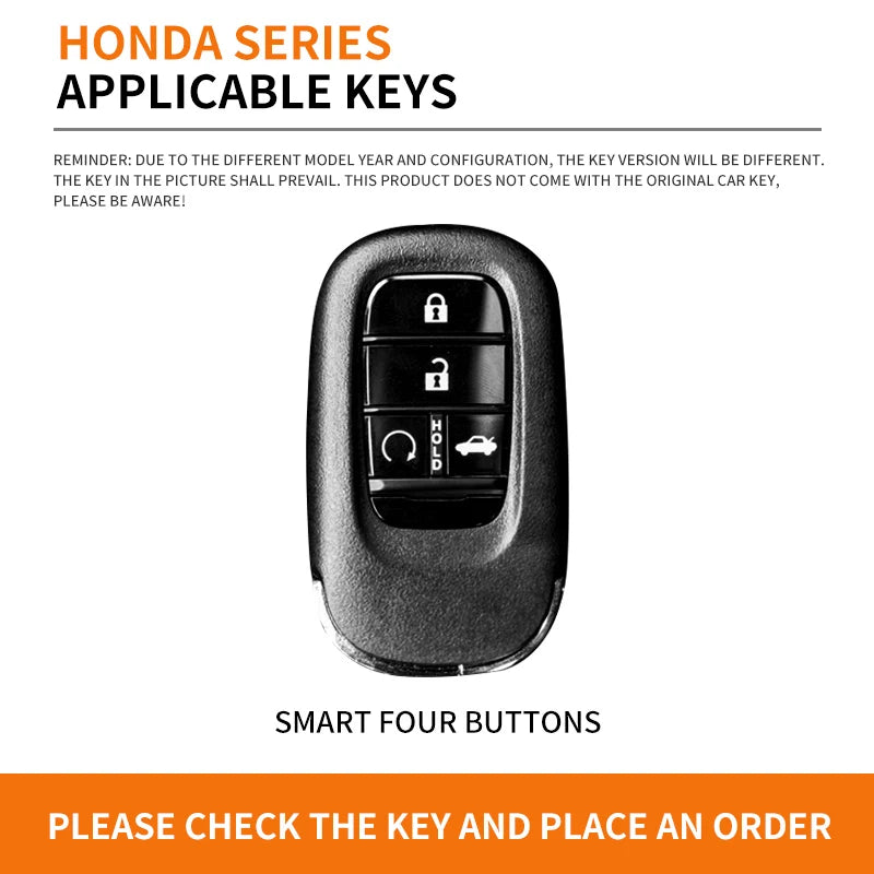 GPRGIT Zinc Alloy Leather Car Logo Key Case Cover for Honda CRV CR-V Fit Civic Accord HR-V HRV City Odyssey XR-V