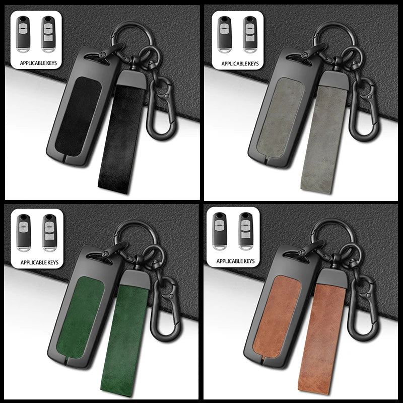 GPRGIT Leather Car Remote Key Fob Cover Case for Mazda 2 3 6 MX-5 Atenza Axela Demio CX-5 CX5 CX-3 CX7 CX-9