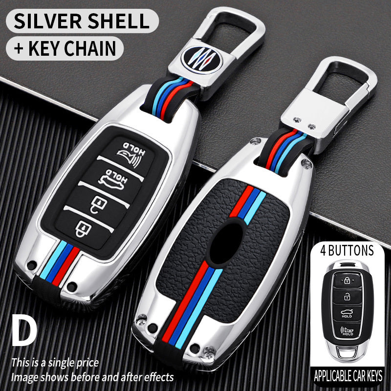GPRGIT Zinc Alloy Car Key Case Cover Holder for Hyundai KONA KAUAI Solaris Azera Elantra Grandeur IG Accent Santa Fe