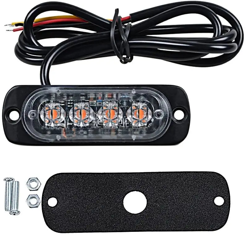 GPRGIT 2020042002 12v Emergency Vehicles Car 4 LED Flash Light Amber Red Blue Truck Strobe LED Flashing Warning Light