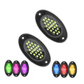 GPRGIT Music Mood Red White LED Neon Rock Light - Waterproof Chassis RGB Rock Lights - IP68, APP Control, 12V, 2W, 24 LEDs, Underbody