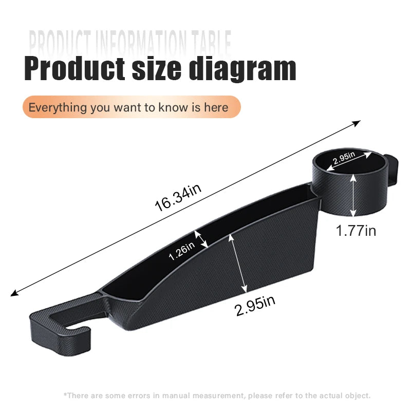 GPRGIT Portable Multi-functional TPE Car Seat Side Gap Filler with Cup Holder Seat Gap Storage Organizer Accessory